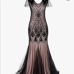 Beautiful sequin gown, only wore once. Peach underlay